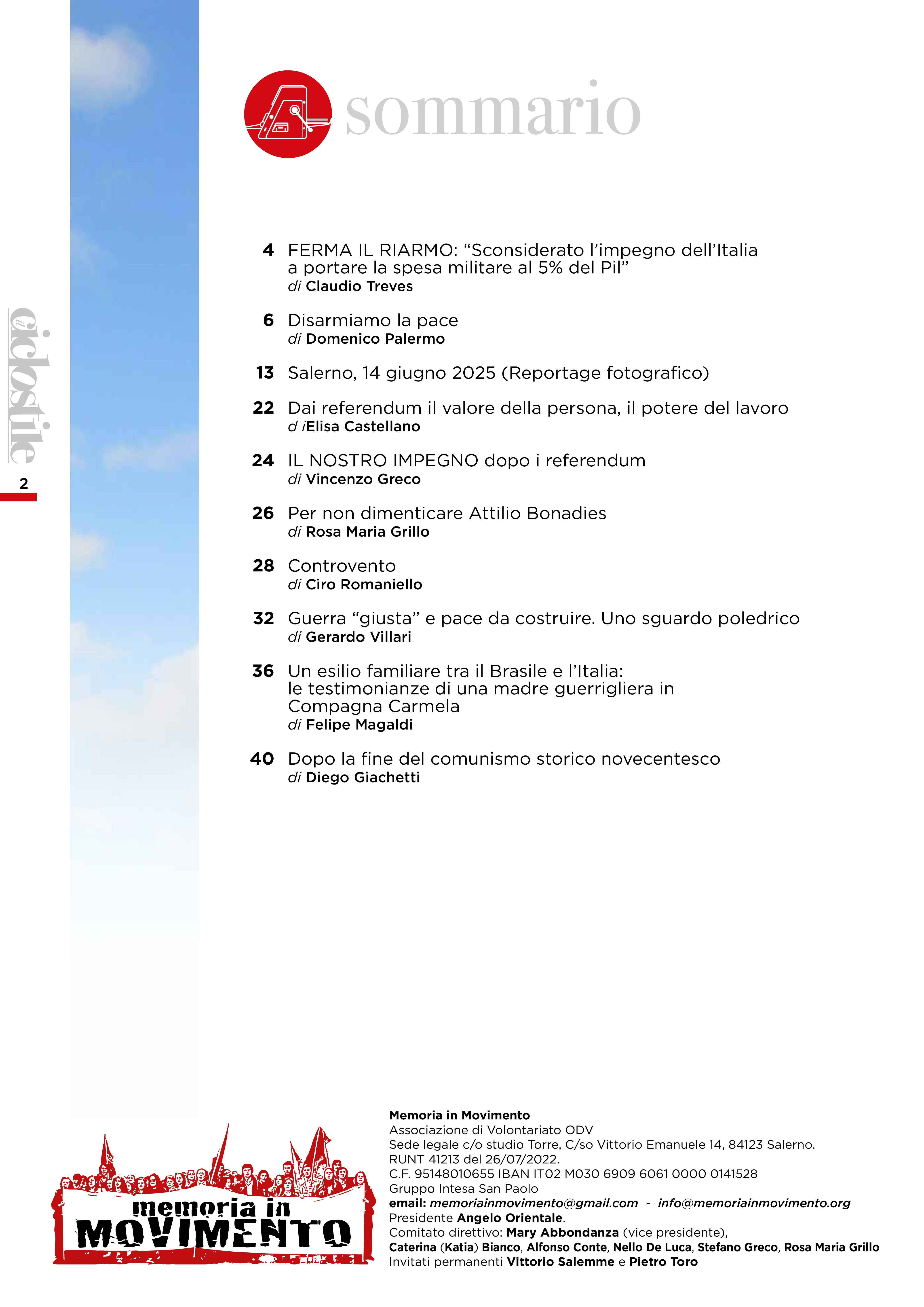 sommario Il Ciclostile n° 18. luglio 2025